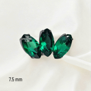 Joya marquise cristal verde esmeralda deluxe / Helix piercing, titanio grado implante