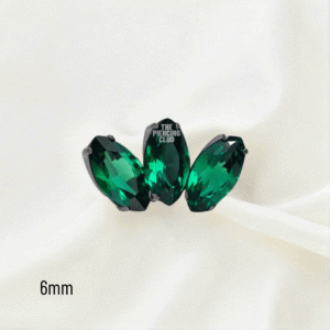 Joya mini marquise cristal verde esmeralda deluxe / Helix piercing, titanio grado implante