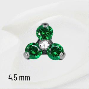Joya trilogy cristal verde esmeralda deluxe / Helix piercing, titanio grado implante
