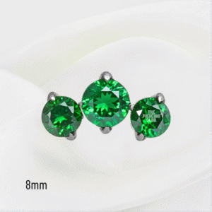 Joya tricluster cristal verde esmeralda deluxe / Helix piercing, titanio grado implante