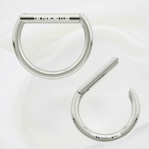 Aro, argolla en D liso / Helix piercing, titanio grado implante