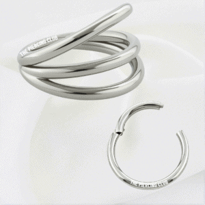 Aro, argolla triple separado liso / Helix, Conch, Lóbulo piercing, titanio grado implante