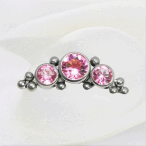 Joya solstice cristal rosado bezel / Helix piercing, titanio grado implante