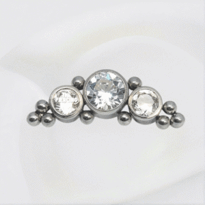 Joya solstice cristal blanco bezel / Helix piercing, titanio grado implante