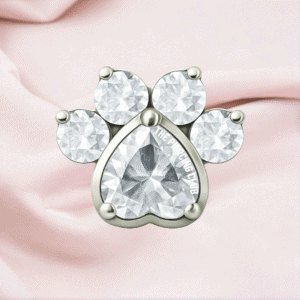 Joya huella multicristal blanco deluxe / Helix piercing, titanio grado implante