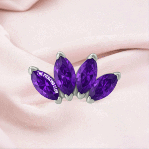 Joya marquise x4 cristal púrpura deluxe / Helix piercing, titanio grado implante
