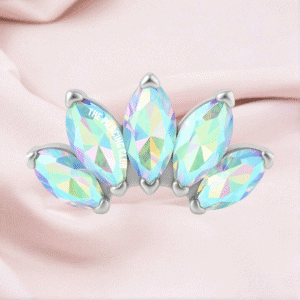 Joya marquise x 5 cristal aurora boreal deluxe / Helix piercing, titanio grado implante