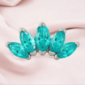 Joya marquise x 5 cristal aguamarina deluxe / Helix piercing, titanio grado implante