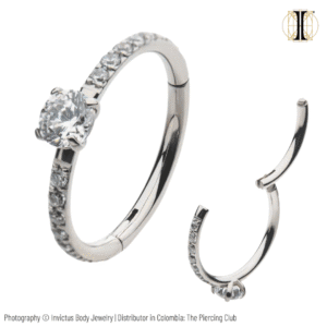 Aro, Argolla Marry Me cristal blanco deluxe / Titanio grado implante / INVICTUS