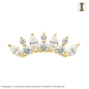 Joya cluster marquise con cristal Swarovski®/ Oro 14k / INVICTUS