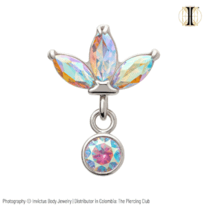 Joya Marquise fan con cristal aurora boreal deluxe / Titanio grado implante / INVICTUS