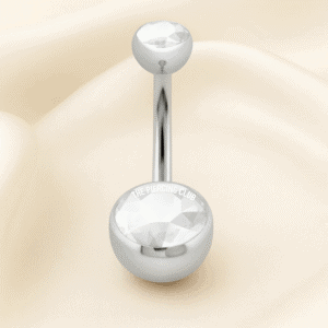 Joya con cristal blancos / Navel (Ombligo) piercing , titanio grado implante