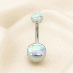 Joya pequeña con cristal aurora boreal deluxe / Navel (Ombligo) piercing , titanio grado implante