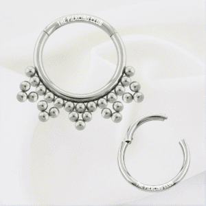 Aro, argolla con diseño de filigranas / Daith - Septum piercing, titanio grado implante