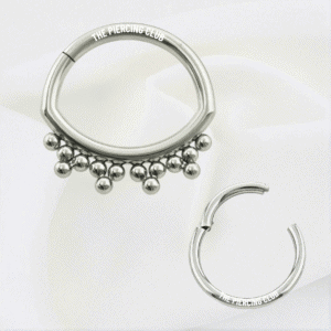 Aro, argolla ojo con diseño quimbaya / Daith - Septum piercing, titanio grado implante