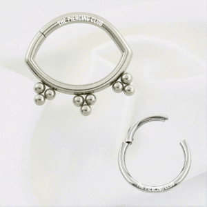 Aro, argolla ojo con diseño de filigranas / Daith - Septum piercing, titanio grado implante