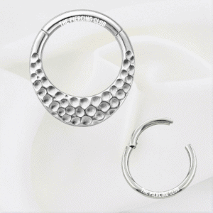 Aro, argolla con tallado / Daith - Septum piercing, titanio grado implante