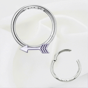 Aro, argolla con flecha / Daith - Septum piercing, titanio grado implante