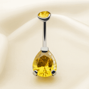 Joya con cristal gota amarillo deluxe / Navel (Ombligo) piercing , titanio grado implante