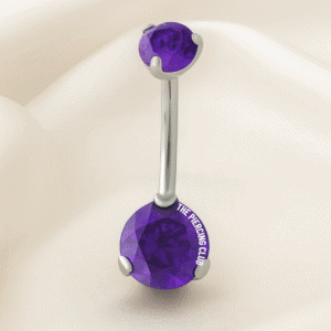 Joya con cristal morado deluxe / Navel (Ombligo) piercing , titanio grado implante