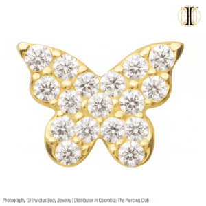 Joya mini mariposa con cristal Swarovski®/ Oro 14k / INVICTUS