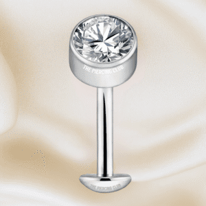 Joya flotante con cristal blanco deluxe / Navel (Ombligo) piercing , titanio grado implante