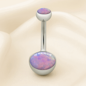 Joya con piedra de ópalo amatista / Navel (Ombligo) piercing , titanio grado implante