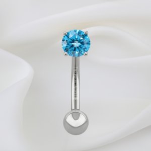 Joya cristal aguamarina deluxe / Rook piercing, titanio grado implante