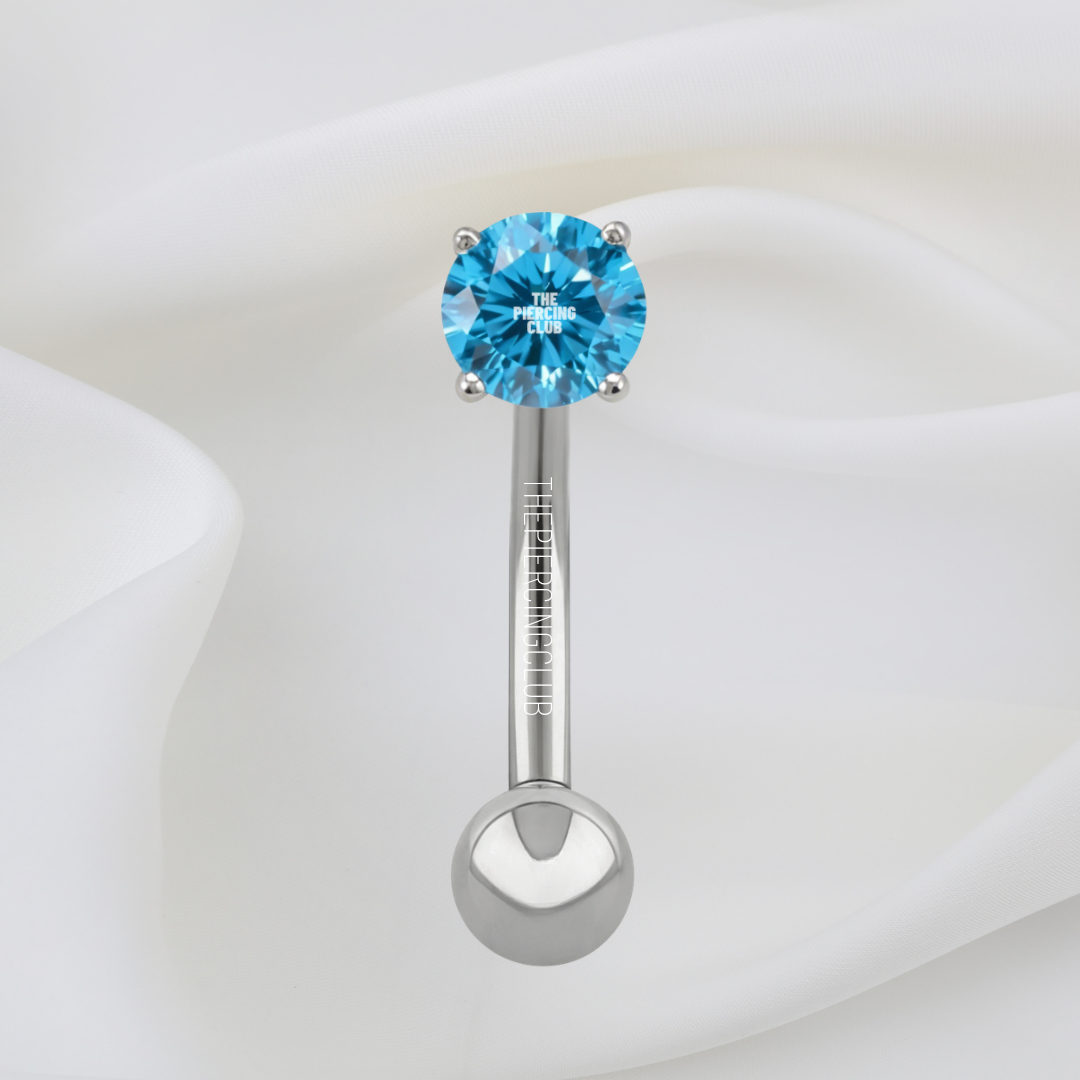 Joya cristal aguamarina deluxe / Rook piercing, titanio grado implante