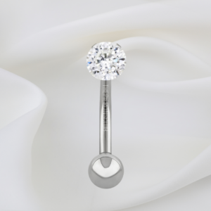Joya cristal blanco deluxe / Rook piercing, titanio grado implante