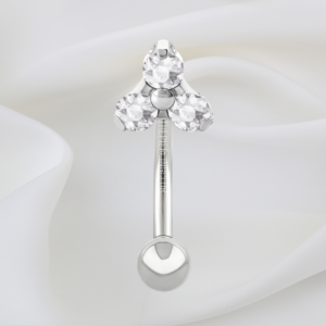 Joya mini trilogy cristal blancos deluxe / Rook piercing, titanio grado implante