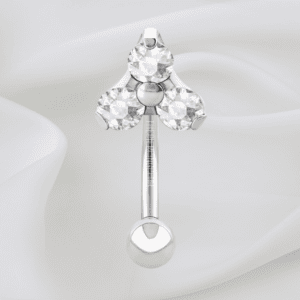 Joya trilogy cristal blanco deluxe / Rook piercing, titanio grado implante