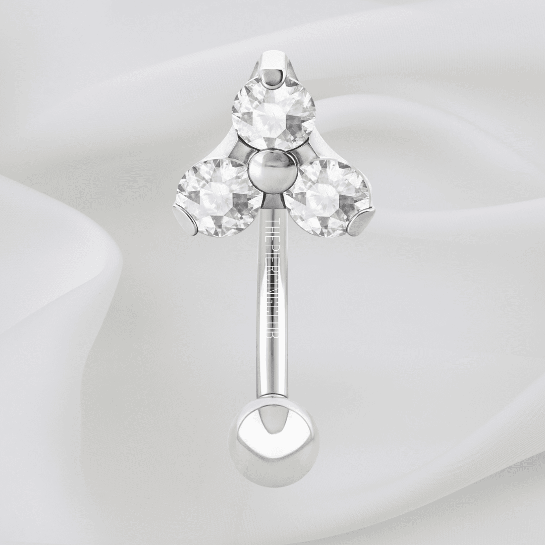 Joya trilogy cristal blanco deluxe / Rook piercing, titanio grado implante