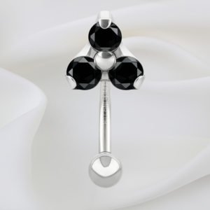 Joya trilogy cristal negro deluxe / Rook piercing, titanio grado implante