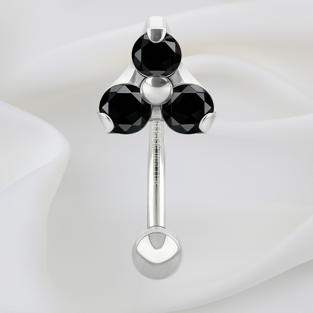 Joya trilogy cristal negro deluxe / Rook piercing, titanio grado implante