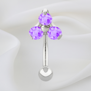 Joya trilogy cristal morado deluxe / Rook piercing, titanio grado implante