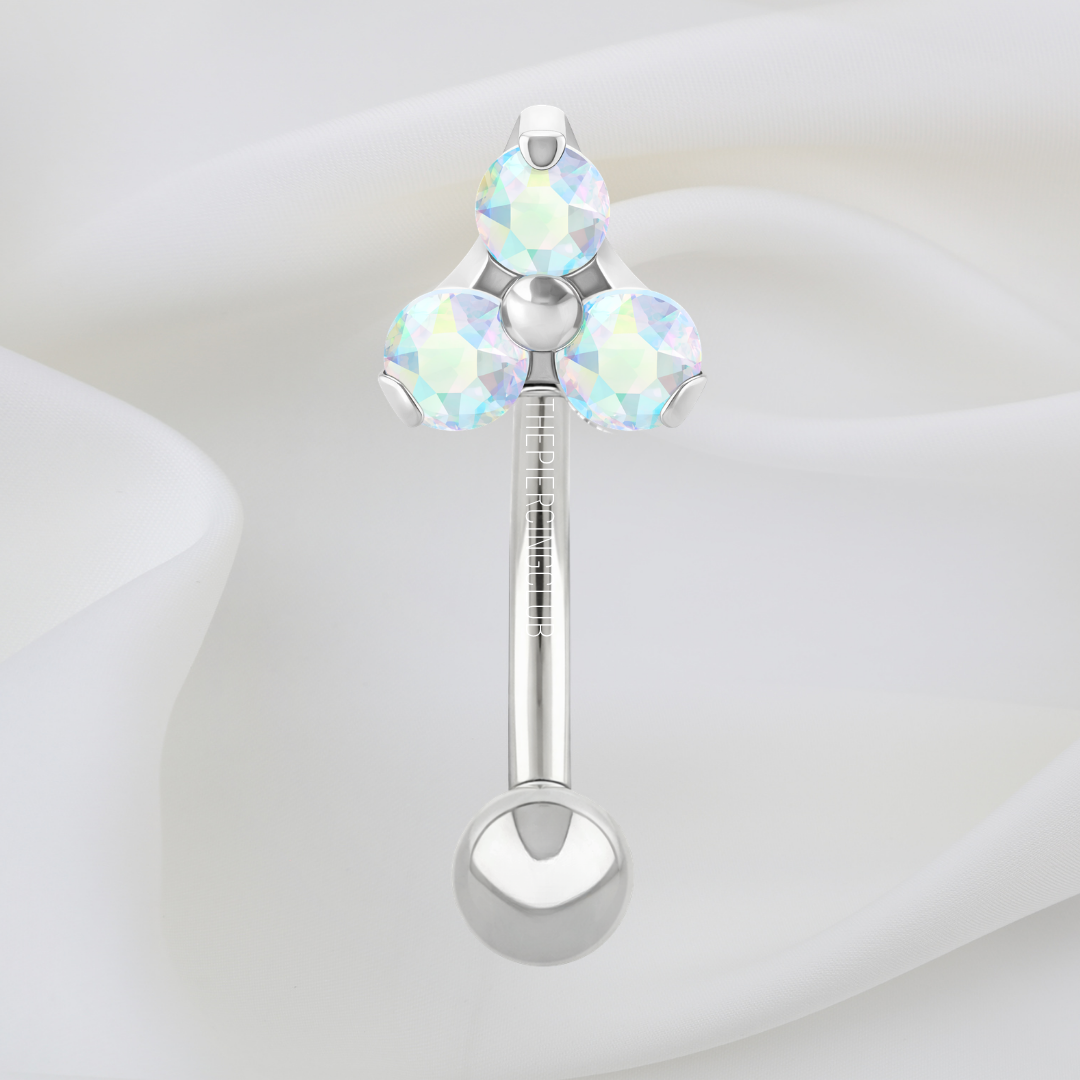 Joya mini trilogy cristal aurora boreal deluxe / Rook piercing, titanio grado implante
