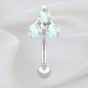 Joya trilogy cristal aurora boreal deluxe / Rook piercing, titanio grado implante